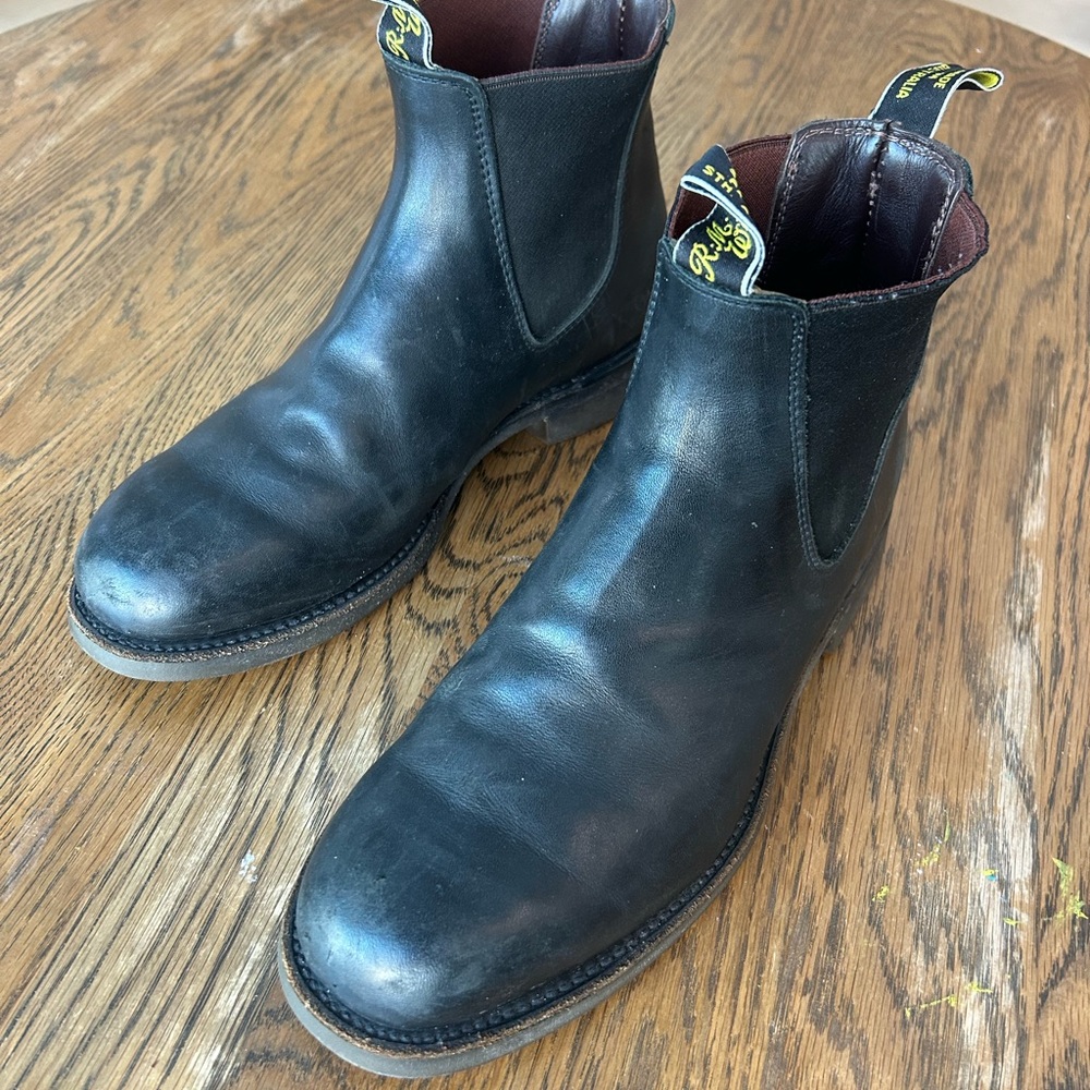 R.M. Williams Black Leather Chelsea Boots